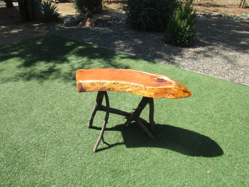 Mesquite Coffee Table With Spindly Wood Legs